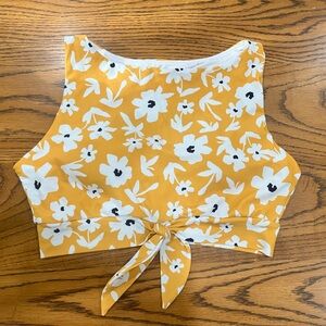 Yellow Floral Lime Ricki Bikini Top